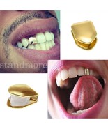 Metal Gold Single Grill Tooth Clip Plated Mouth Teeth Cap Grills Bling H... - $113.38 MXN