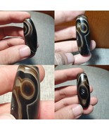 Ancien pendentif amulette vintage himalayen indo tibétain pure agate nat... - $94.68 CAD