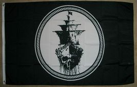 3x5FT Ghost Pirate Ship Flag Black Sea Mutiny Jolly Roger Skull Sword Banner 3X5 - £12.86 GBP