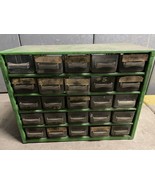 Vintage 25 Drawer Green Raaco Metal Storage Cabinet Organizer Denmark  - $93.42 CAD