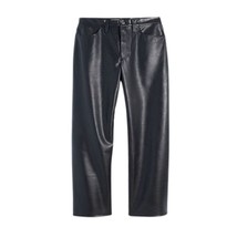 NWT Women Plus Size 33 33x30 Madewell Faux Leather Perfect Vintage Wide-Leg Pant - £39.16 GBP