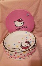Sanrio Hello Kitty Polka Dot 2013 Porcelain Plate Set in Original Box 4 Plates - £19.98 GBP