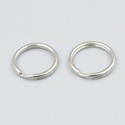 Bluemoona 200 Pcs - 15mm 5/8" Round Edged Split Key Chain Ring Connector Keychai