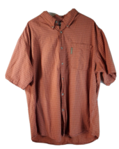 Columbia Button Up Shirt Mens XL Orange with Yellow White Brown Stitching Collar - £13.29 GBP