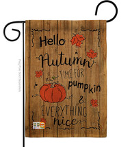 Hello Autumn Time for Pumpkin Burlap - Impressions Decorative Garden Flag G16306 - £18.06 GBP