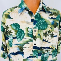Billion Bay Hawaiian Aloha XL Shirt Palm Trees Islands Leaves Floral Tropical - £31.86 GBP
