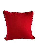 Red Down Throw Pillow White Thread Whip Stitch Edge 18.5&quot; Square Accent - £23.00 GBP