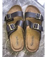 Men’s Simple Sandals Leather Upper Brown Size 9 With Buckle - $661.53 MXN