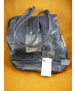 EL30-3 BLACK PURSE Genuine wildebeest croc warthog impala exotic Leather... - $383.62 CAD