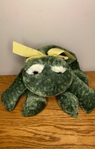 Mary Meyer Flip Flop Frog Green Beanbag Plush Yellow Bow Plush Toy 12&quot; Bow - £11.21 GBP