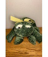 Mary Meyer Flip Flop Frog Green Beanbag Plush Yellow Bow Plush Toy 12&quot; Bow - $14.25