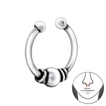 Bali Nose Clip 925 Sterling Silver Clip On Nose Ring - £9.59 GBP