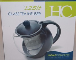 42.2 fl oz Glass Tea Infuser Stainless Filter 1.25lt Homeconcepts Leaves or Bags - £10.51 GBP