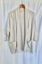 Barefoot Dreams CozyChic Ultra Lite Pointelle Cardigan Sand Beige EUC Si... - $26.99