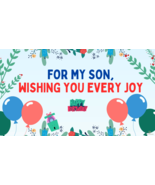 Ecard for Birthday - Title: For My Son, Wishing You Every Joy - $2.72 CAD