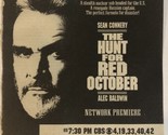 Hunt For Red October Movie Print Ad Vintage Sean Connery Alec Baldwin TPA2 - $5.93
