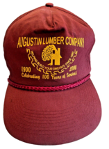 Cap 2000 Augustin Lumber Company Baseball Trucker Hat Maroon Falcon Headwear - £10.20 GBP