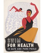 13708.Decor Poster print.Room Wall art design.Swim for Health in safe pure pools - $16.20 - $54.00