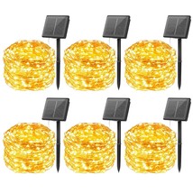Outdoor Solar String Lights, 6 Pack 33Feet 100 Led Solar Powered Fairy Lights Wi - £57.72 GBP