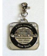 Kathy Van Zeeland Fifth Avenue New York Black Silver Square Keychain Pur... - £9.56 GBP