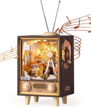 3D Wooden Book Nook Puzzle Kit Ferris Wheel Music Box LED – Sunset Carnival - €53,37 EUR