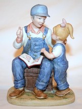 Homco 1985 Denim Days Figurine &quot;Grandpa&#39;s Story&quot; #8894 Euc - £19.93 GBP