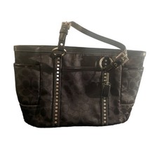 Designer  Signature C  Studded Tote Shoulder Handbag #H0867-F12853 Black - £29.78 GBP