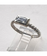 SILPADA VINTAGE 925 STERLING SILVER WHITE TOPAZ STACKABLE BAND RING 6 - $41.58