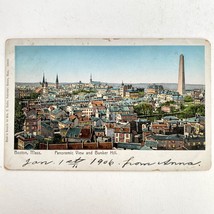 1900s Boston Bunker Hill MA Panoramic View Copper Windows White Border Postcard - £41.09 GBP