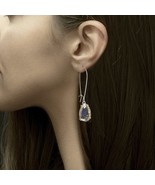 High-quality Cushion Cut Earrings, Glass Stone Teardrop Dangle Earrings,... - £18.48 GBP