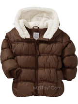 NWT Hooded Frost-Free Quilted Warm Jackets Girl Toddler Faux Fur Coat Sz 2T 5T - £35.39 GBP