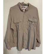 Columbia PFG Tan Vented Fishing Pockets Omni Shade Long Sleeve Men&#39;s Shi... - $20.46 CAD