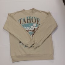 State of Mine Graphic Sweatshirt Mens S Beige Lake Tahoe Winter Retreat Pullover image 15