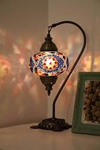 Mosaic SWAN Neck Table Lamps Handmade Unique Turkish Tiffany Moroccan Night Art  - £57.65 GBP