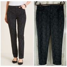 Chicos Heathered Animal Print Pants Sz 1S or 8S (32x27) Ponte Knit Knit Slim Leg - £22.26 GBP