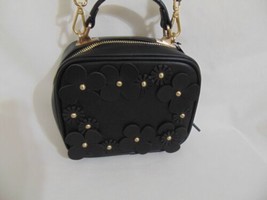 Studio Black Faux Floral Leather Small Crossbody CP408 $95 - $41.27