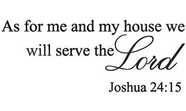 Glossy Black 45&quot; x 18&quot; As for Me and My House, We Will Serve the Lord ..... - £12.26 GBP
