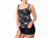 Kim Gravel x Swimsuits For All Tankini Set w/ Bike Shorts Poolside Palm,... - $24.70