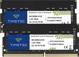 16GB Kit(2X8Gb) DDR4 2133Mhz PC4-17000 Non-Ecc Unbuffered 1.2V CL15 1Rx - $58.40