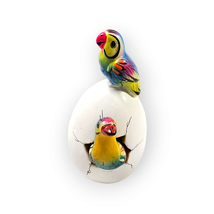 Hatched Egg Pottery Bird Rainbow Duck Parrot Mexico Hand Painted Clay Signed 278 - £11.61 GBP