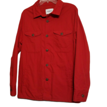 Goodfellow Button Up Collared Jacket ~ Sz S ~ Red ~ Long Sleeve ~ 4 Pockets - £20.49 GBP