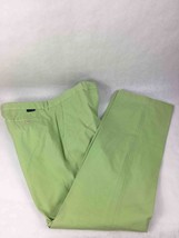 Peter Hadley Mens Pants Light Green Flat Front Pockets Zip 100% Trousers 44x33 - £29.66 GBP