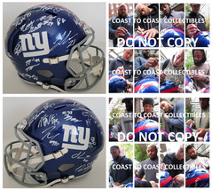2022 New York Giants team signed speed full size football helmet COA exact proof - £899.49 GBP