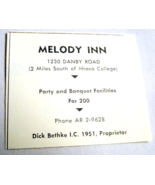 1972 Ad Melody Inn, 1230 Danby Road, Ithaca, N.Y. Party and Banquet Faci... - $10.95 CAD