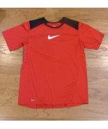 Mens NIKE Fit Dry Red Black Size Youth XL 18 - 20 Short Sleeve Athletic ... - $20.23 CAD
