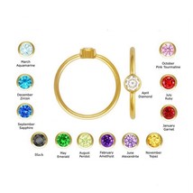 14K Gold Filled Birthstone Ring 4MM Zircon Knuckle Ring Boho Gold Jewelr... - £38.99 GBP