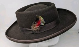 Dobbs Mahoney Coffee Brown Men&#39;s Wool Hat Gambler size 7 3/8 ( 59 ) USA ... - $69.29