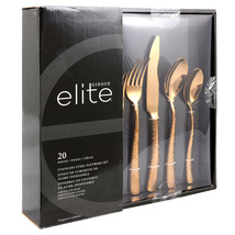 Gibson Elite Stonehenge 20 Piece Flatware Set in Rose Gold - €101,06 EUR