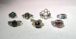 Vintage Sterling Silver Rings - Lot of 7 - K1380 - $138.60