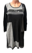 Woman’s Long Sleeve Black &amp; Grey Dress With Sequences Size XS New With Tags - $222.31 MXN